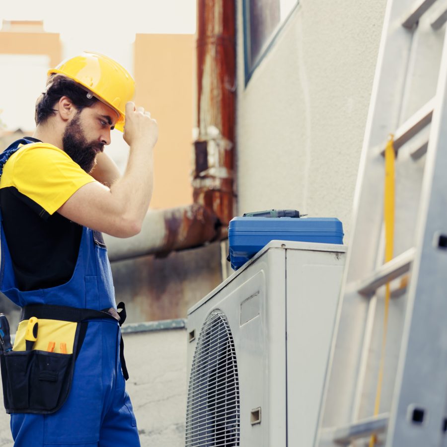 Skilled Electrician Contracted to Check Up on Outdoor Air Conditioner